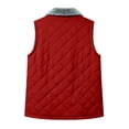 thumbnail image 6 of Womens Puffer Vest Collared Quilted Zip Front Fleece Lined Collar Warm Winter Vest, 6 of 7