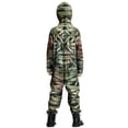 thumbnail image 2 of Kids Halloween Mummy Costume, Creepy Corpse Jumpsuit with Hooded Mask Outfit, Boys Girls Snake Wound Bloody Printed Suit Children Dress Up Party Gray 8-10 Years, 2 of 5