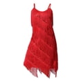 thumbnail image 1 of Vestido de baile con flecos y borlas para mujer, estilo interior, con escote en V L, 1 of 9