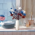 thumbnail image 5 of huayou 5pcs Red White Blue Glitter Star Firework Floral Pick, Spiral Wire Stem for Independence Day Vase Filler Home Table Patriotic Party Decoration, 5 of 6