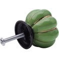 thumbnail image 3 of Kunmingshisd (40 x 40 x 39 mm) 6 pomos de cerámica para cajones, pomos de cerámica para muebles, forma de calabaza, tiradores para muebles, armarios de cocina, cajones, aparador (verde), 3 of 5
