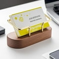 thumbnail image 2 of RUseeN Business Card Holder for Desk, Modern Card Organizers and Office Desk Accessories for Men and Women (Walnut Golden), 2 of 7