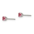 thumbnail image 2 of Stainless Steel 3mm Rose Crystal Earrings, 2 of 2