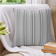 thumbnail image 3 of Pillow Covers 24x24 Set of 2, Grey Throw Pillow Covers Decorative Couch Cushion Cover, Farmhouse Striped Modern Artwork Microfiber Soft Square Pillowcases for Bedroom Living Room Sofa, 3 of 9