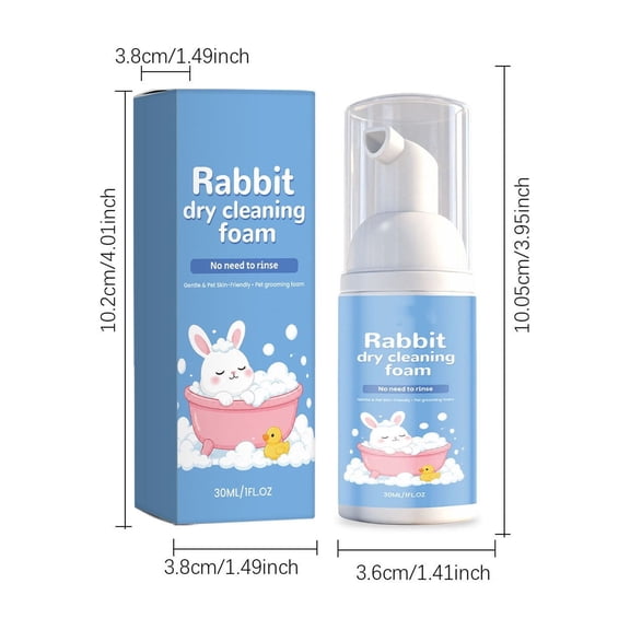 Rabbit Cleansing Mousse, Mild Foam for Fur Care, 30ml Portable Grooming Spray YYUZH