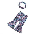 thumbnail image 2 of uublik Baby Girls Flare Pants Printed Fashion Sweet Cute Full Length Pants with Headband Two-piece Set, 2 of 5