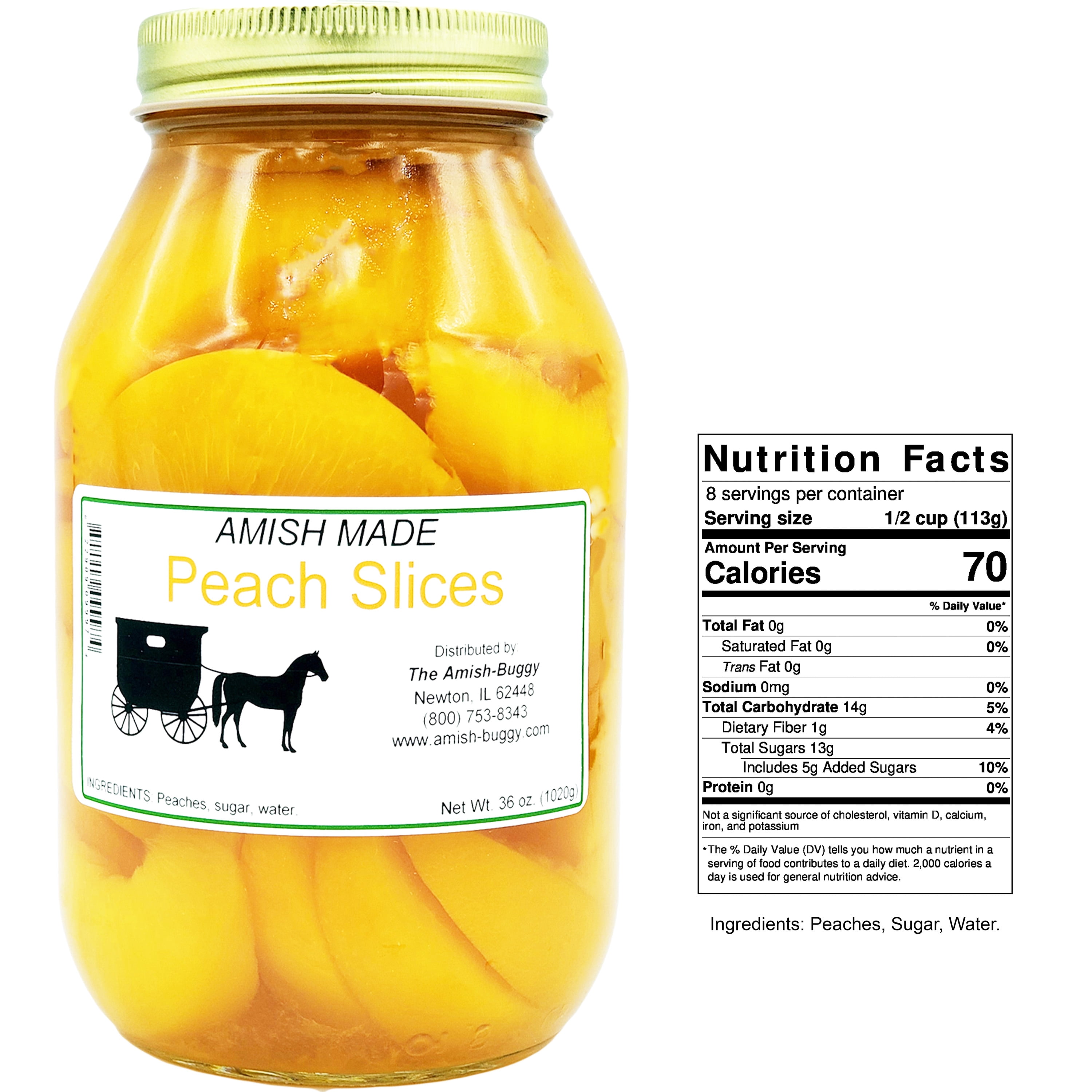 Amish Made Canned Fruit (Old Fashioned Peach Sliced (2-32 oz. Jars))