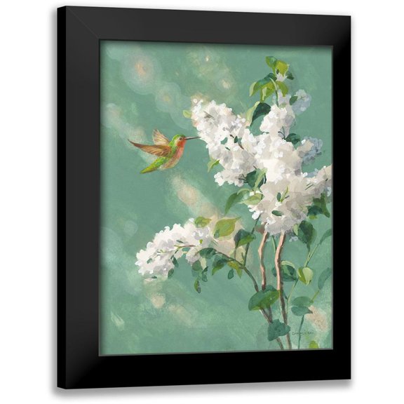 Nai, Danhui 12x14 Black Modern Framed Museum Art Print Titled - Hummingbird Spring I