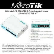 Mikrotik hEX RB750Gr3, 5-port gigabit router USB microSD PoE in
