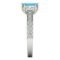 thumbnail image 3 of 1.88 ct Emerald Cut Simulated Turquoise 3 Stone 18K White Gold Womens Engagement Ring, 3 of 5
