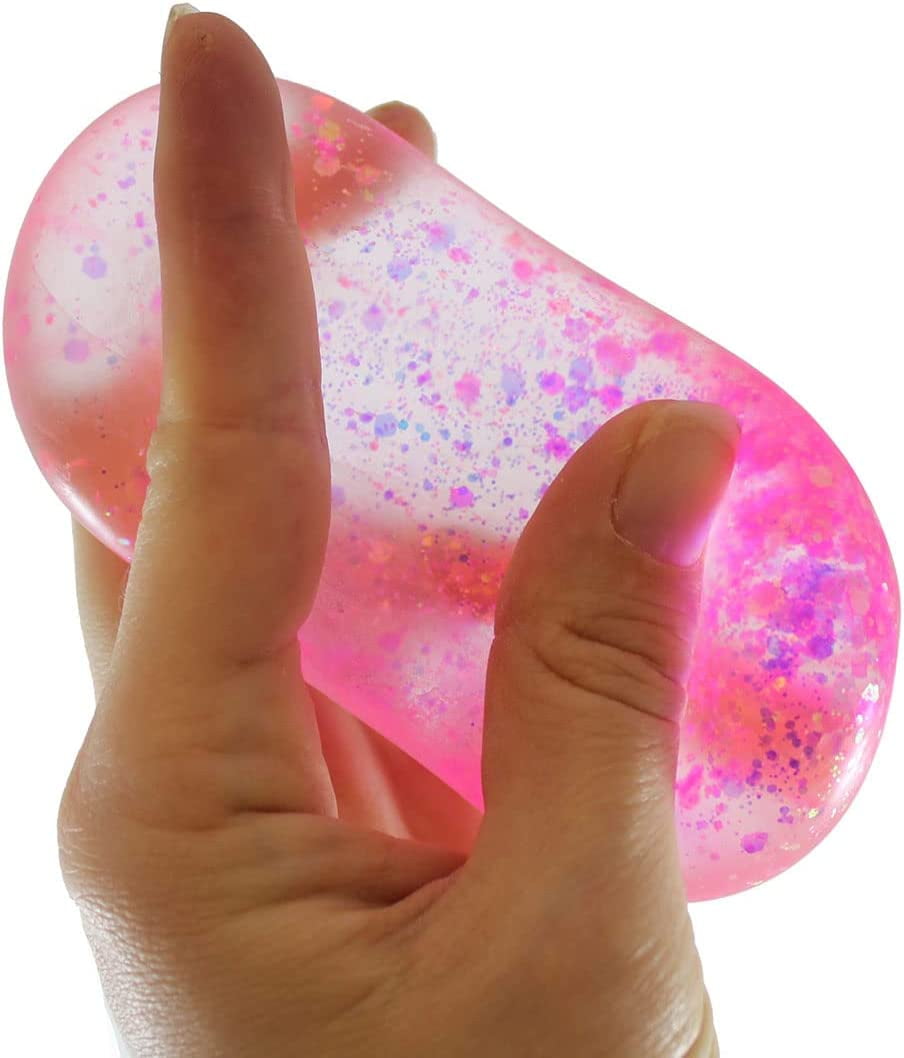 Köp 1 st. Klämboll Glitter Confetti Squishy 7 cm 
