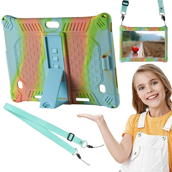 WUXIAB Universal 10-10.1" Silicone Tablet Case – Multi-Angle Protective Cover,Tablet Lightweight & Soft Cover,Portable Tablet Case,Stylus Pen Included Tablet Case,Convenient Operation Green
