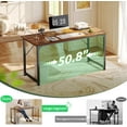 thumbnail image 4 of Modern Simple Office Desk - 55 Inch, Gaming & Work Desk with Storage, Large Legroom, Metal Frame, Rustic Brown, 4 of 8