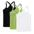 thumbnail image 2 of GERsome 3 Pack Girls Tank Tops Toddler Kids Cotton Undershirts Sleeveless Summer T Shirts Soft Round Neck Tank Tops, Sizes 8-9 Years, 2 of 9
