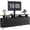 Black, variant on GUNAITO TV Stand with Adjustable Mount for TV up to 75", Big TV Stand for Living Room with 7 Fabric Drawers , Rustic Brown