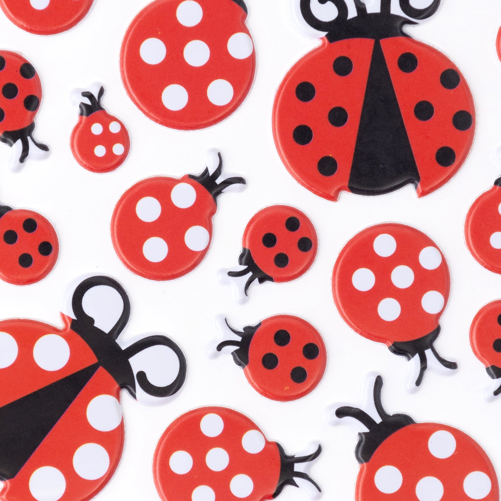 Sticko Classic Solid Multicolor Puffy Themed Ladybugs Plastic
