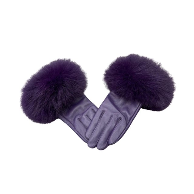 Minnieouse 1 par de guantes de invierno, guantes de calentamiento elásticos portátiles a prueba de viento, decoración de plumas, accesorio de moda guantes y mitones Tipo 10 Minnieouse AP013119-10