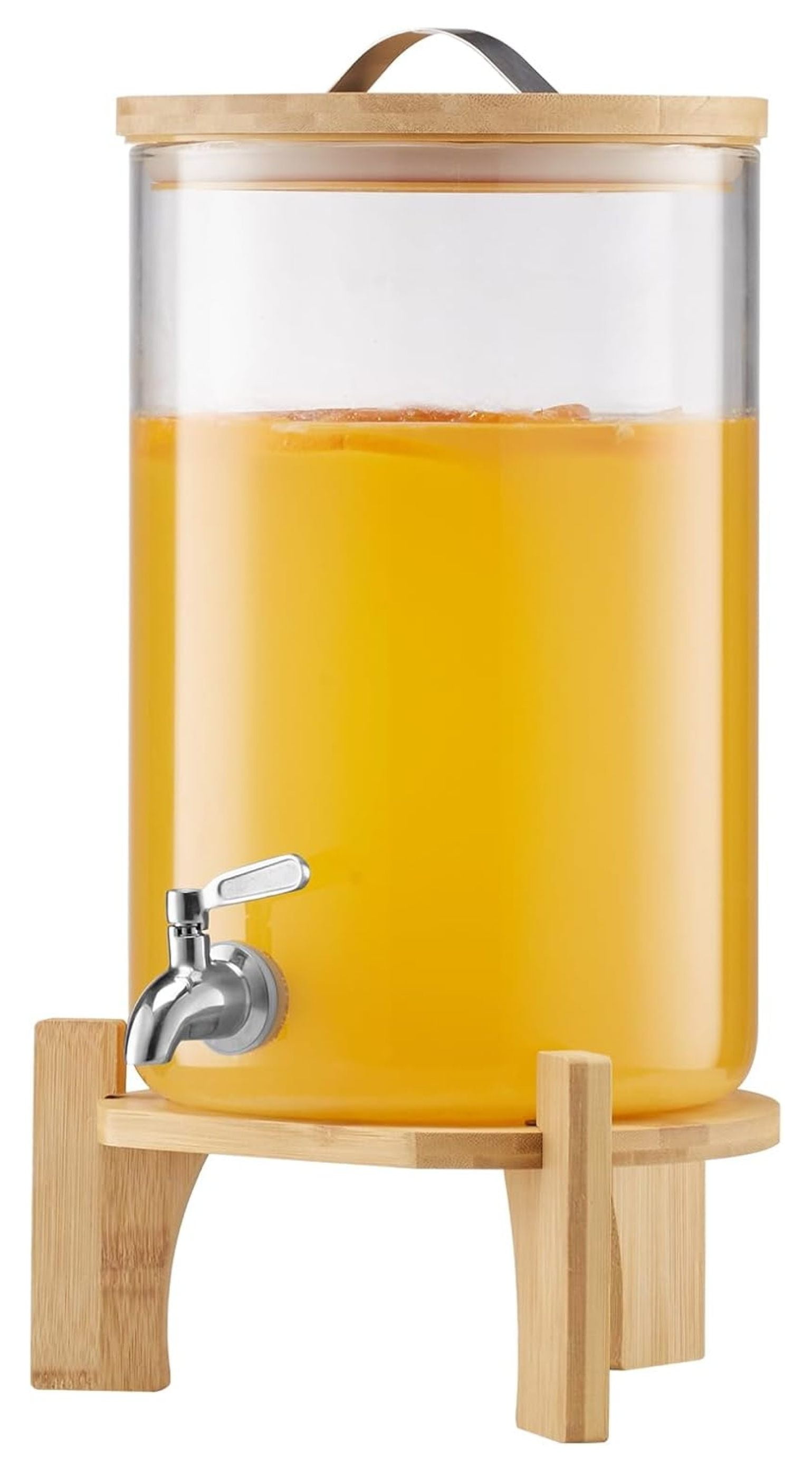 Stainless Steel Spigot Drink Jar 2 Gallons Glass Drink Beverage Dispenser With Spigot, Lemonade Dispenser Jar EBa Large Capacity Juice Dispenser