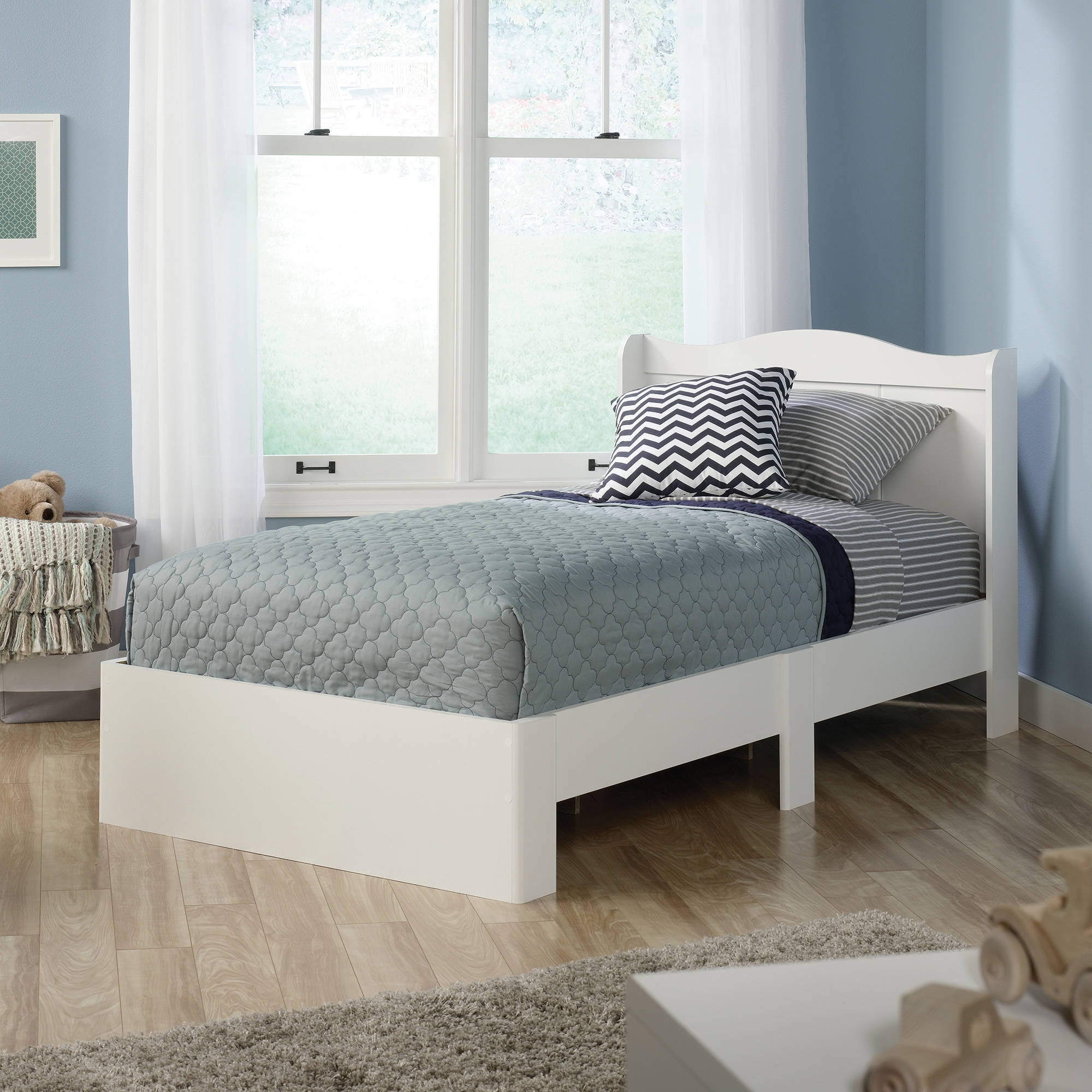 Sauder Storybook Platform Bed With Headboard Twin Soft White Finish Walmart Com Walmart Com