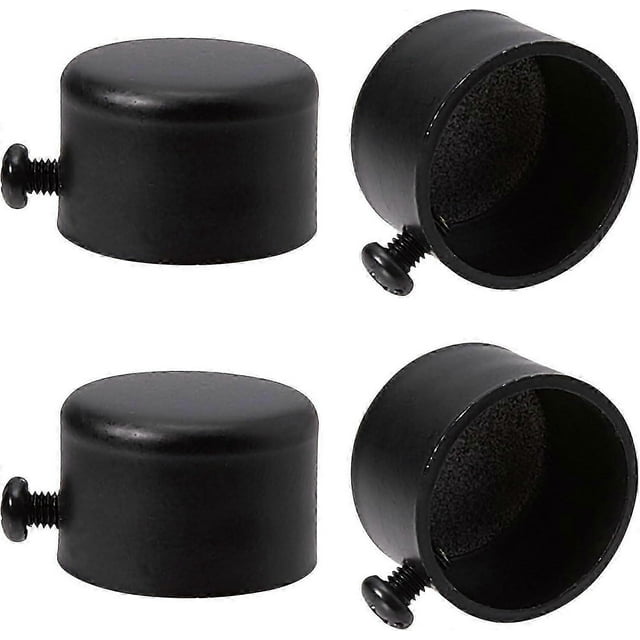 4pcs Curtain Rod Finials Black Metal Curtain Finials Finials With Screws 28mm Cylindrical Curtain Rod Finials Heads For Home Office Curtain Accessori
