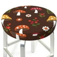thumbnail image 6 of Goofa Woodland Mushroom Printed Stool Covers Round, Waterproof Round Bar Stool Covers Anti-Slip Round Bar Stool Seat Cover with Elastic Bands Durable -14 inch, 6 of 7