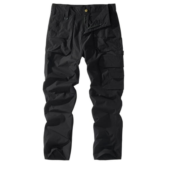 Mlqidk Men's Cargo Tactical Pants Quick Dry Big and Tall Work Pants Waterproof Flex Ripstop Camping Pants Combat Trousers Multi-Pocket Black 3XL