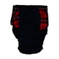 thumbnail image 3 of Barkertime Red Plaid on Black Dog Diaper, 3 of 6
