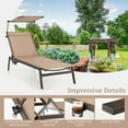 thumbnail image 5 of Gymax 2PCS 6-Position Recliner Lounge Outdoor Adjustable Reclining Chair Poolside, 5 of 10
