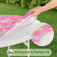 thumbnail image 5 of Pink Tie Dye Pattern Round Fitted Tablecloth with Elastic Edge,Dining Table Cover Waterproof,Outdoor Round Tablecloth for Camping,Dining,Indoor and Outdoor, 5 of 7