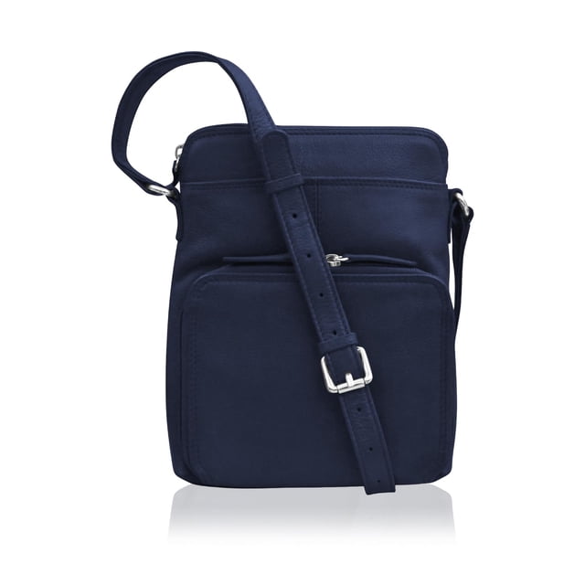 ili New York Bolsos cruzados de cuero genuino para mujer - Organizador de bolso de hombro con bloqueo RFID premium con correa ajustable