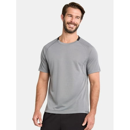 Athletic Works Men's and Big Men's Mixed Media Tee, Sizes XS-5XL