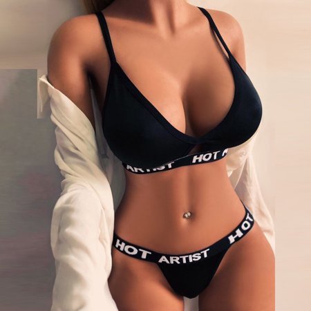 

Sayhi Women Sexy Lingerie Corset Solid Mesh Underwire Sleepwear Underwear Set