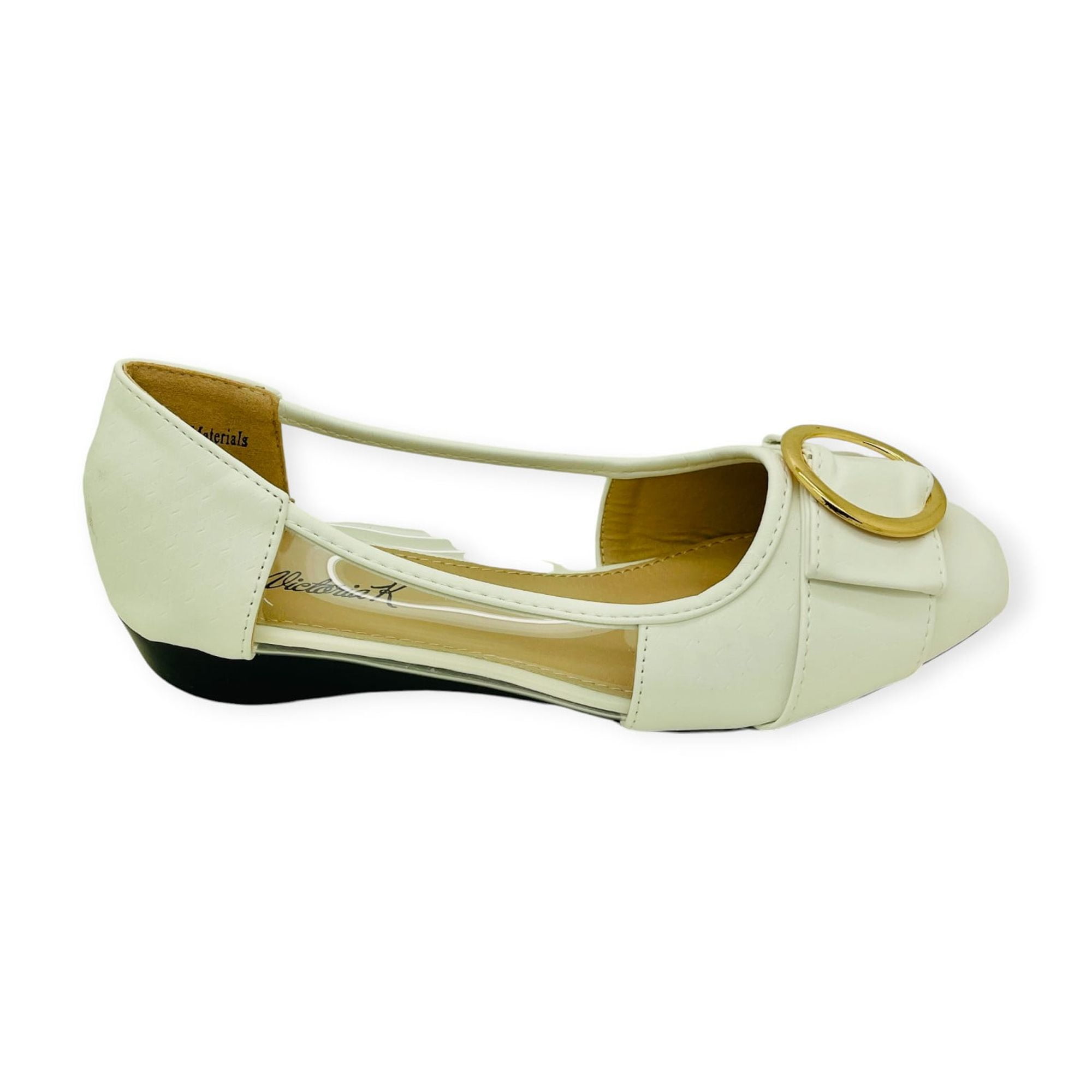 Women’s Dress Flats with Gold Buckle Accent – Square Toe Slip-On Shoes – Stylish Low Heel Comfortable Casual or Office Flats for Work, Travel, and Everyday Wear