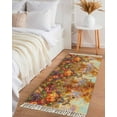 thumbnail image 3 of Fall Scarecrows Entryway Runner Rug 2x4ft,Autumn Thanksgiving Farm Pumpkins Fruit Washable Woven Living Room Hallway Bedroom Kitchen Carpet with Tassels,Indoor Outdoor Throw Door Mat for Entryway, 3 of 5