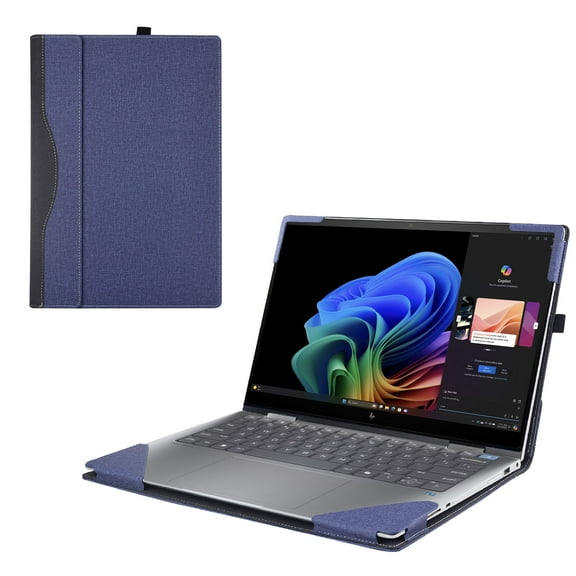 Laptop Cover Case for HP EliteBook Ultra 14 inch G1q [not Compatible with Any Other Model] 2-in-1 PU Leather Detachable Notebook Sleeve Computer Bag Protective(Blue)