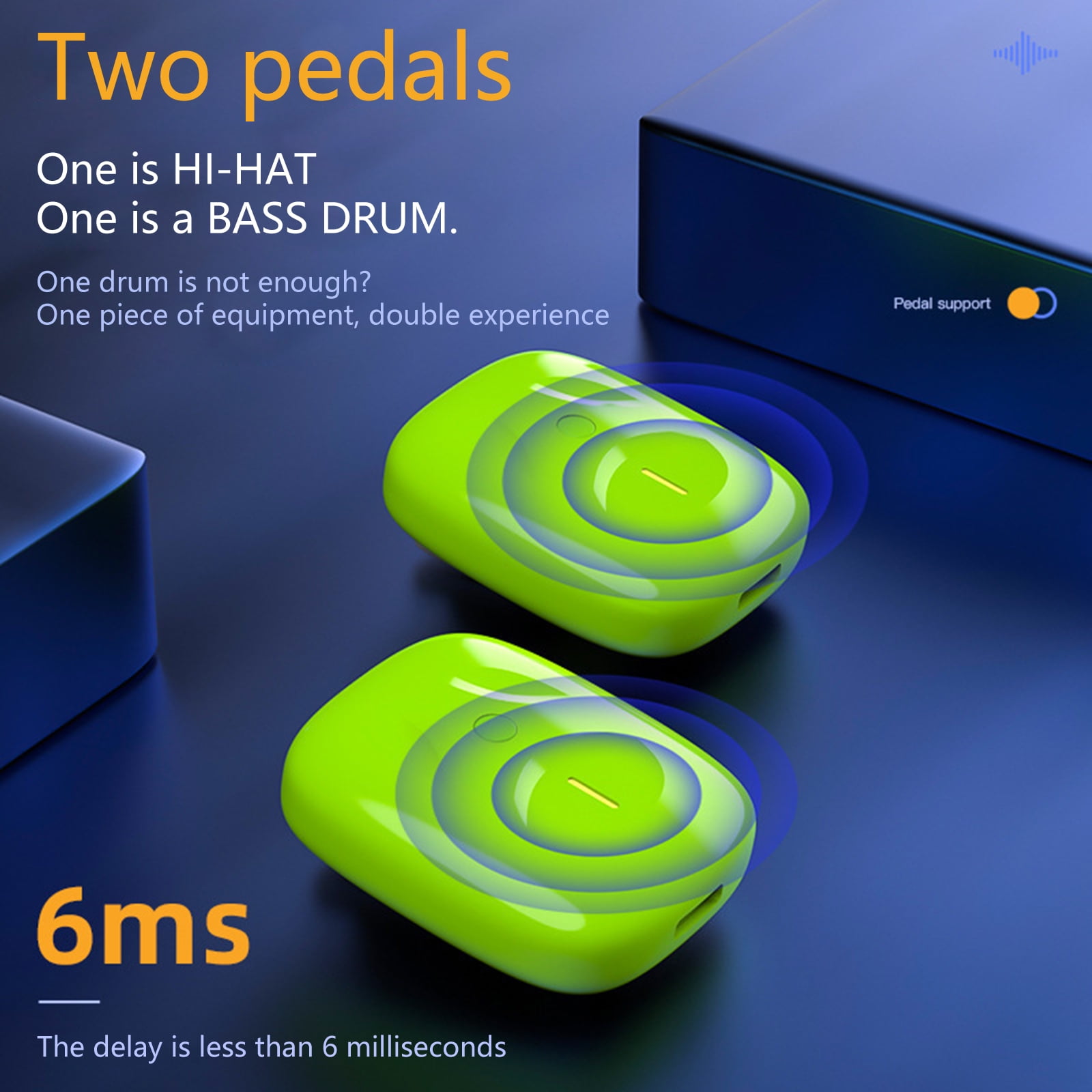 Portable Electric Air Drum Set Virtual Air Drum with Drumsticks 3D Motion Sensing Air Drum for Beginners, Children