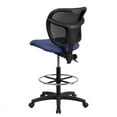 thumbnail image 3 of Mid-Back Navy Blue Mesh Drafting Chair with Back Height Adjustment, 3 of 5