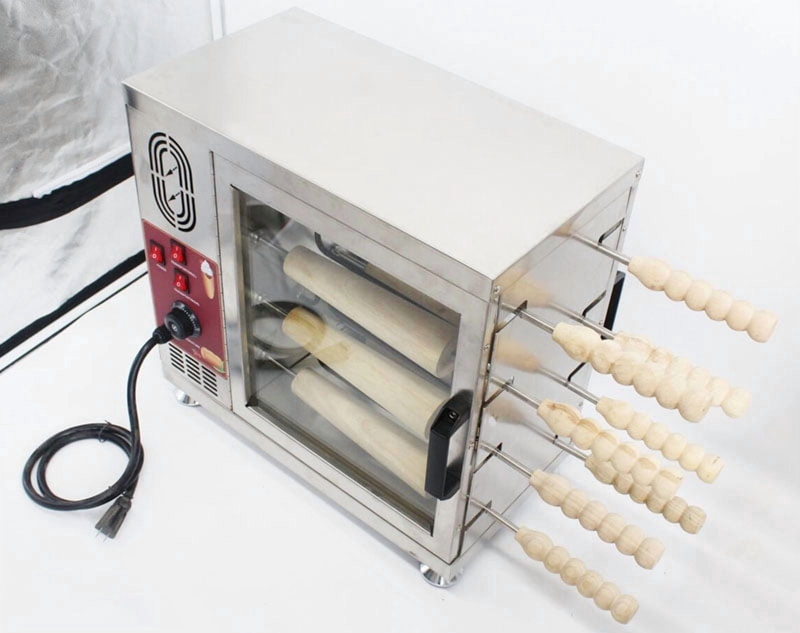 Commercial Electric Ice Cream Cone Cake Roll Maker Cake Oven Machine with 16pcs Roll Mold 110V