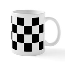 CafePress - BLACK AND WHITE Checkered Pattern Mugs - 11 oz Ceramic Mug - Novelty Coffee Tea Cup