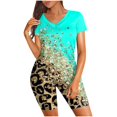 thumbnail image 2 of Birdeem Ensemble Deux Pièces pour Femmes, Ensemble de Cycliste, T-Shirt à Manches Courtes à Col Rond + Shorts Taille Haute, 2 of 8