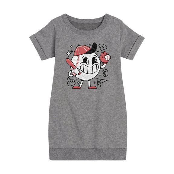 Instant Message - Baseball Mascot - Girls Ss Fleece Dress
