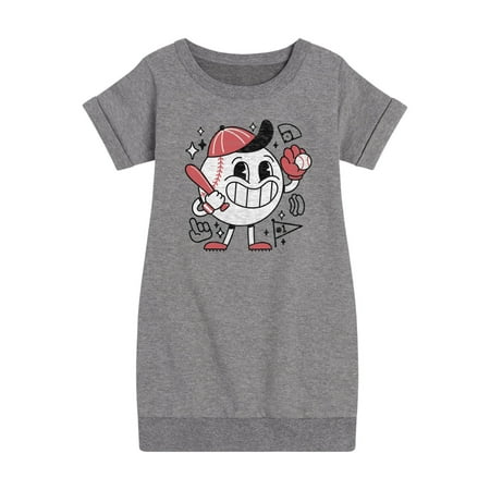 

Instant Message - Baseball Mascot - Girls Ss Fleece Dress