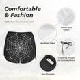 thumbnail image 4 of Balery A Web With A Spider Pattern Women's Running Shorts with Liner 2 Pockets Elastic Workout Athletic Gym Yoga Shorts-Large, 4 of 7
