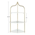 thumbnail image 2 of Kate and Laurel Walters Glam Wall Mounted Corner Shelf, 17 x 12 x 35, White and Gold, Decorative  Three Tier Corner Wall Shelf for Storage and Display, 2 of 7
