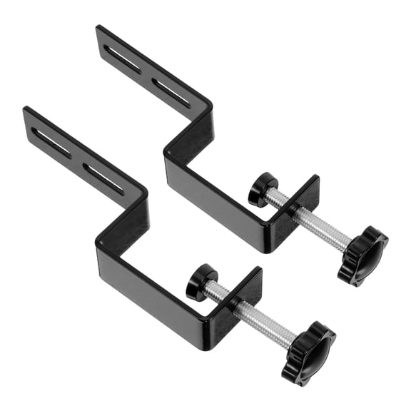LOLIPPYY Black Metal Adjustable Pegboard Clamp Bracket for Desk, Home Office Organization and Workspace Setup Accessories