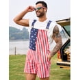thumbnail image 4 of 250th Anniversary American Flag Overalls Men Shorts 4th of July Jumpsuit Festival Coveralls Independence Day(Red White and Blue,L), 4 of 11