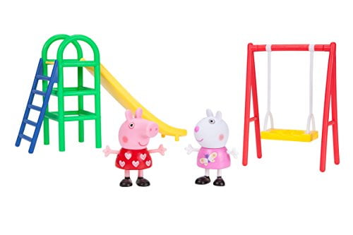 Peppa Pig Dino Park W/ George Dinosaur Slide Swing Playground Jazwares for sale online