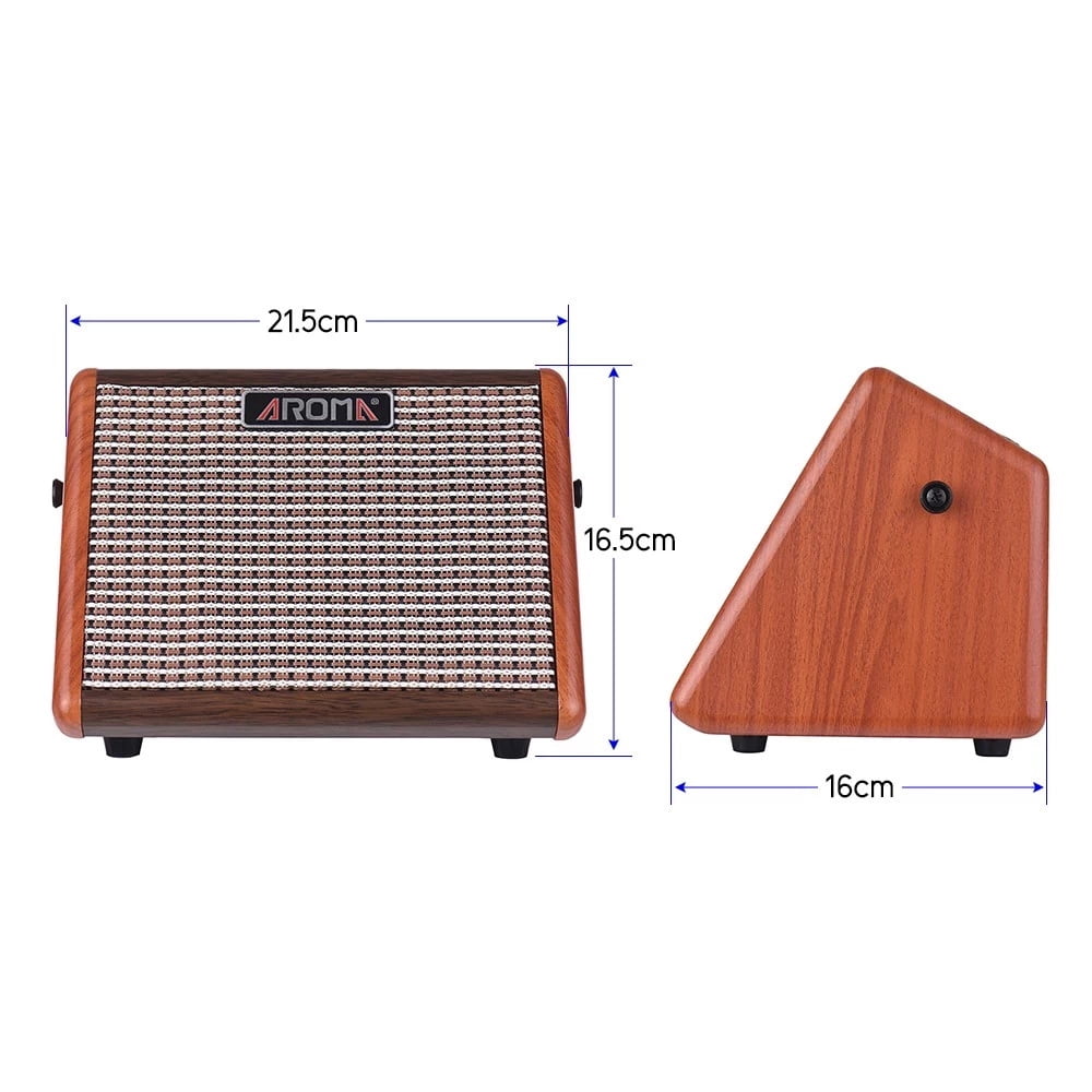 AG-15A 15W Portable Acoustic Guitar Amplifier with BT Speaker, Microphone Interface, and Built-in Rechargeable Battery