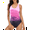 Hot Pink, variant on Athletic One Piece Bathing Suit Tummy Control Modest Swimsuits for Women Blue 14-16