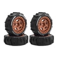 thumbnail image 3 of HILABEE 4 Pieces RC Off Road Buggy Wheels 2.8x1inch Replacement for 1: 14 Scale Lightweight Accessory Spare Parts Quick Installation Brown, 3 of 9